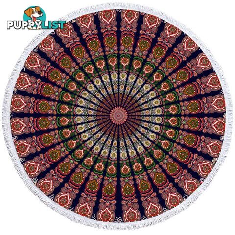 Purplish Oriental Mandala Beach Towel - Towel - 7427046318556