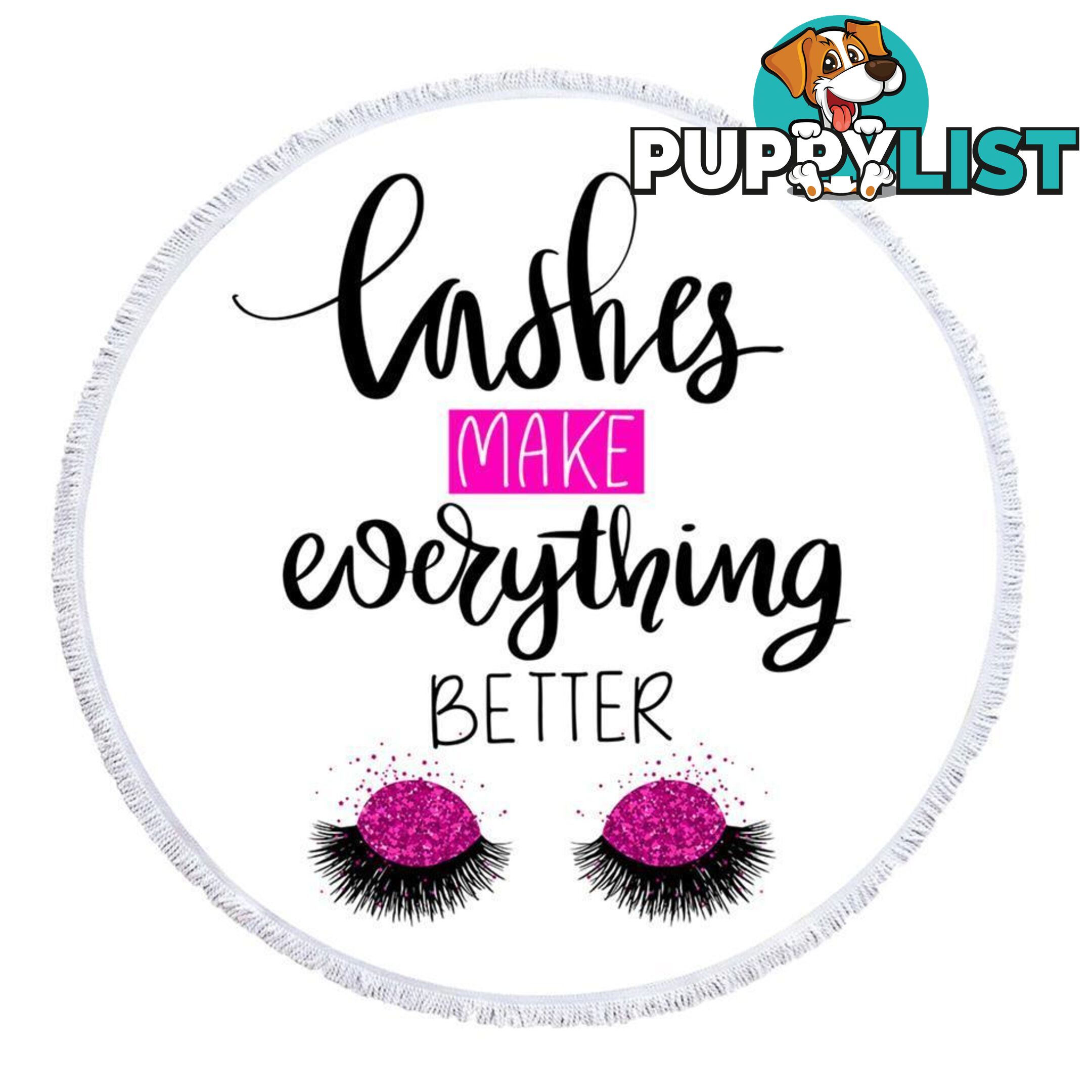 Lashes Make Everything Better Beach Towel - Towel - 7427046334402