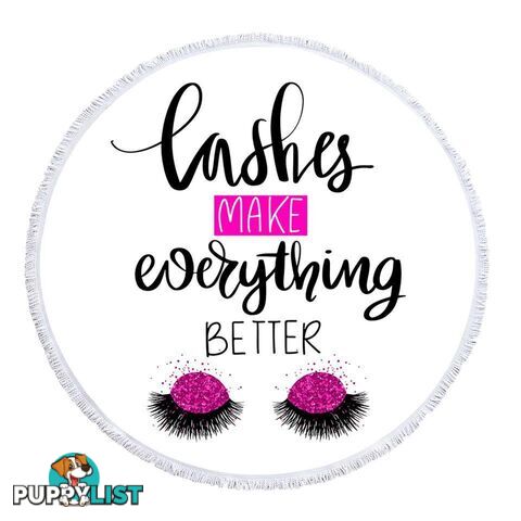 Lashes Make Everything Better Beach Towel - Towel - 7427046334402