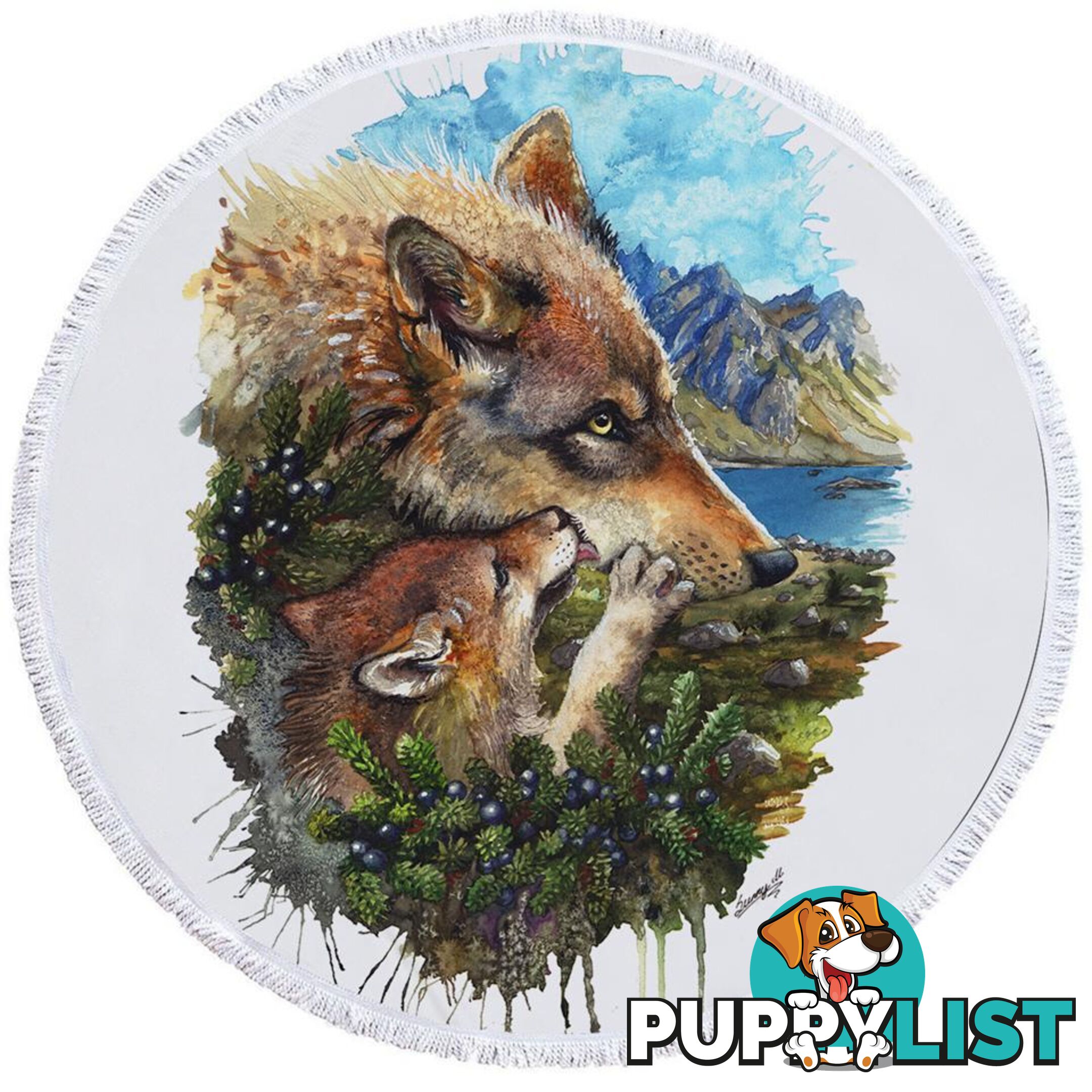 Art Painting Wolfs Beach Towel - Towel - 7427046324502