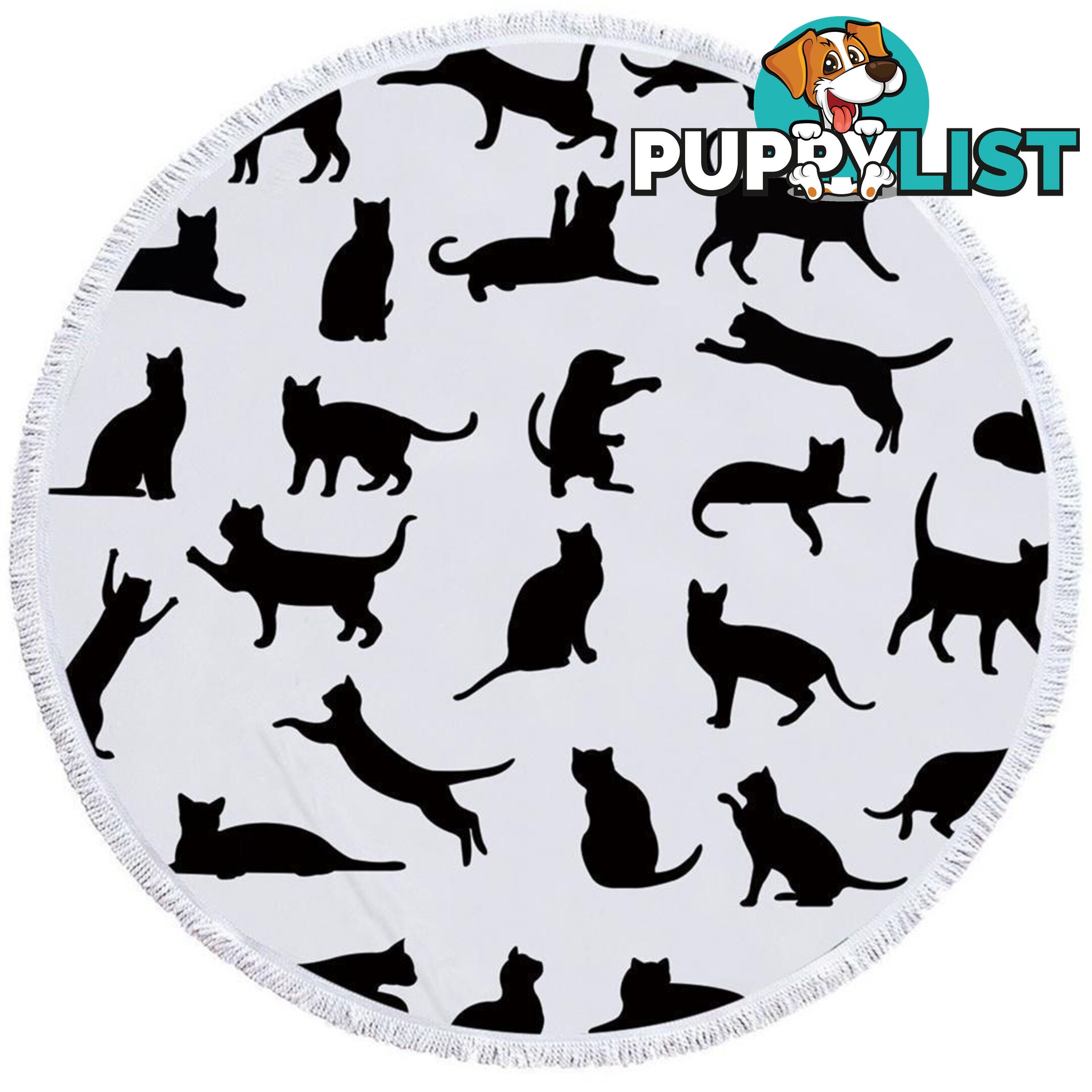 Cats Silhouettes Beach Towel - Towel - 7427046307123