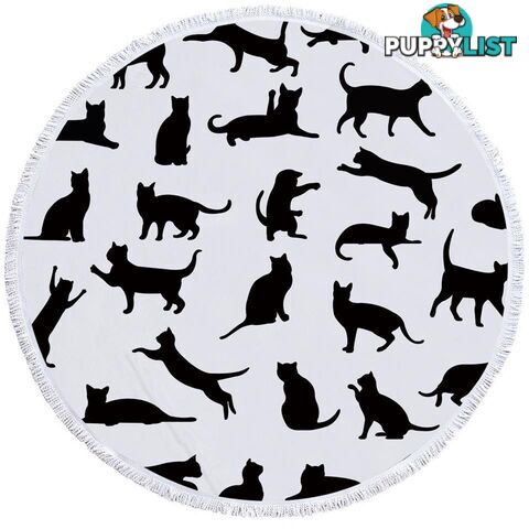 Cats Silhouettes Beach Towel - Towel - 7427046307123