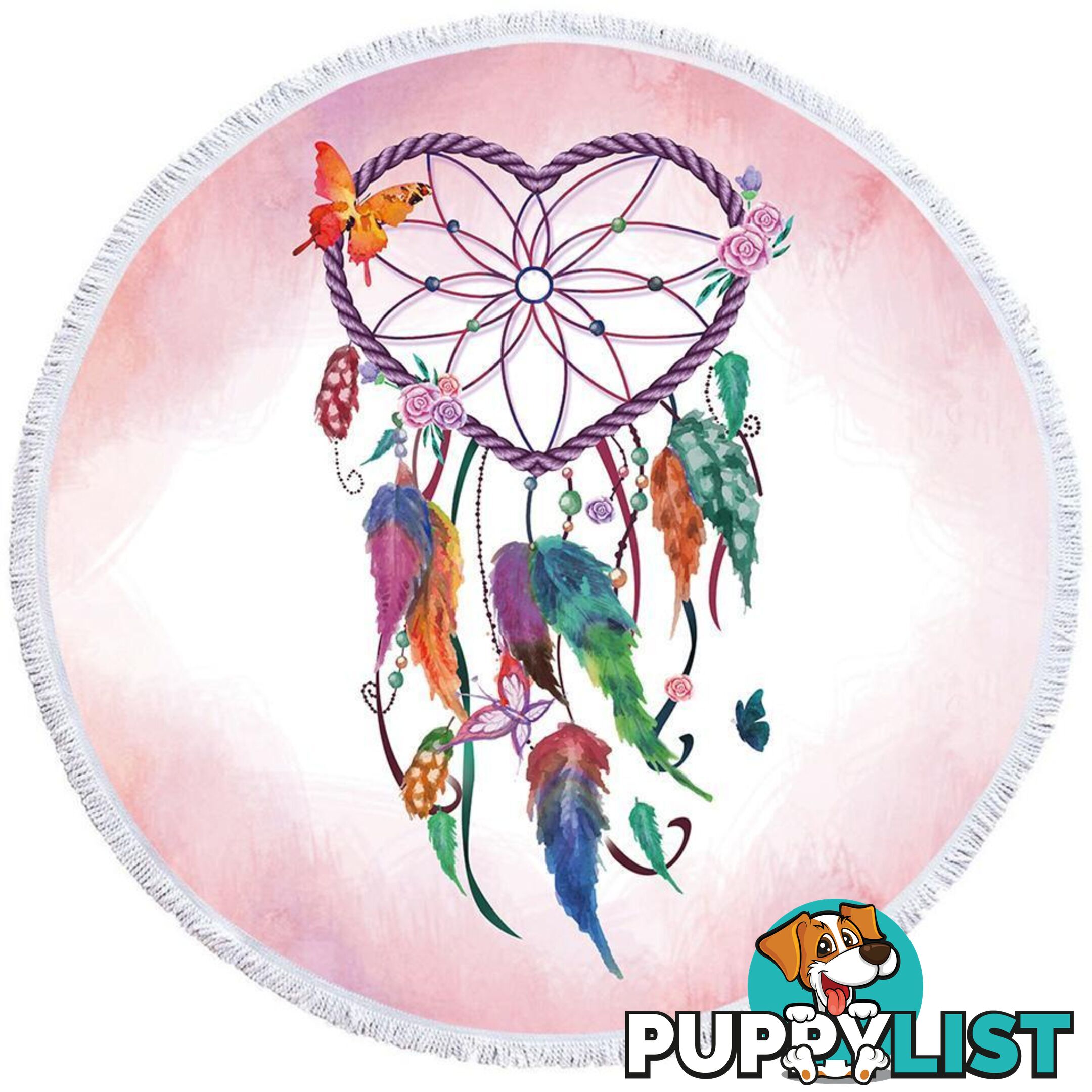 Heart Shape Dream Catcher Beach Towel - Towel - 7427046327794