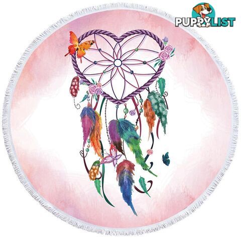 Heart Shape Dream Catcher Beach Towel - Towel - 7427046327794