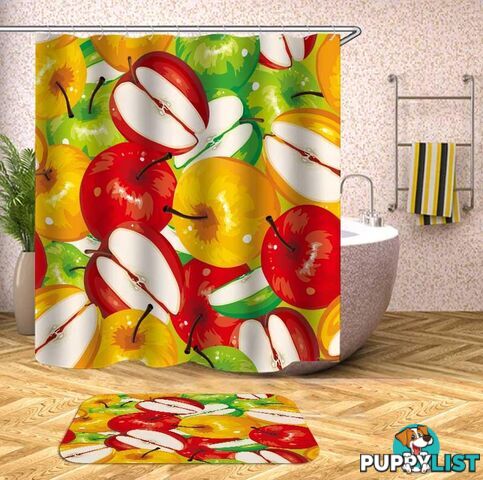 Three Color Apples Shower Curtain - Curtain - 7427046088398