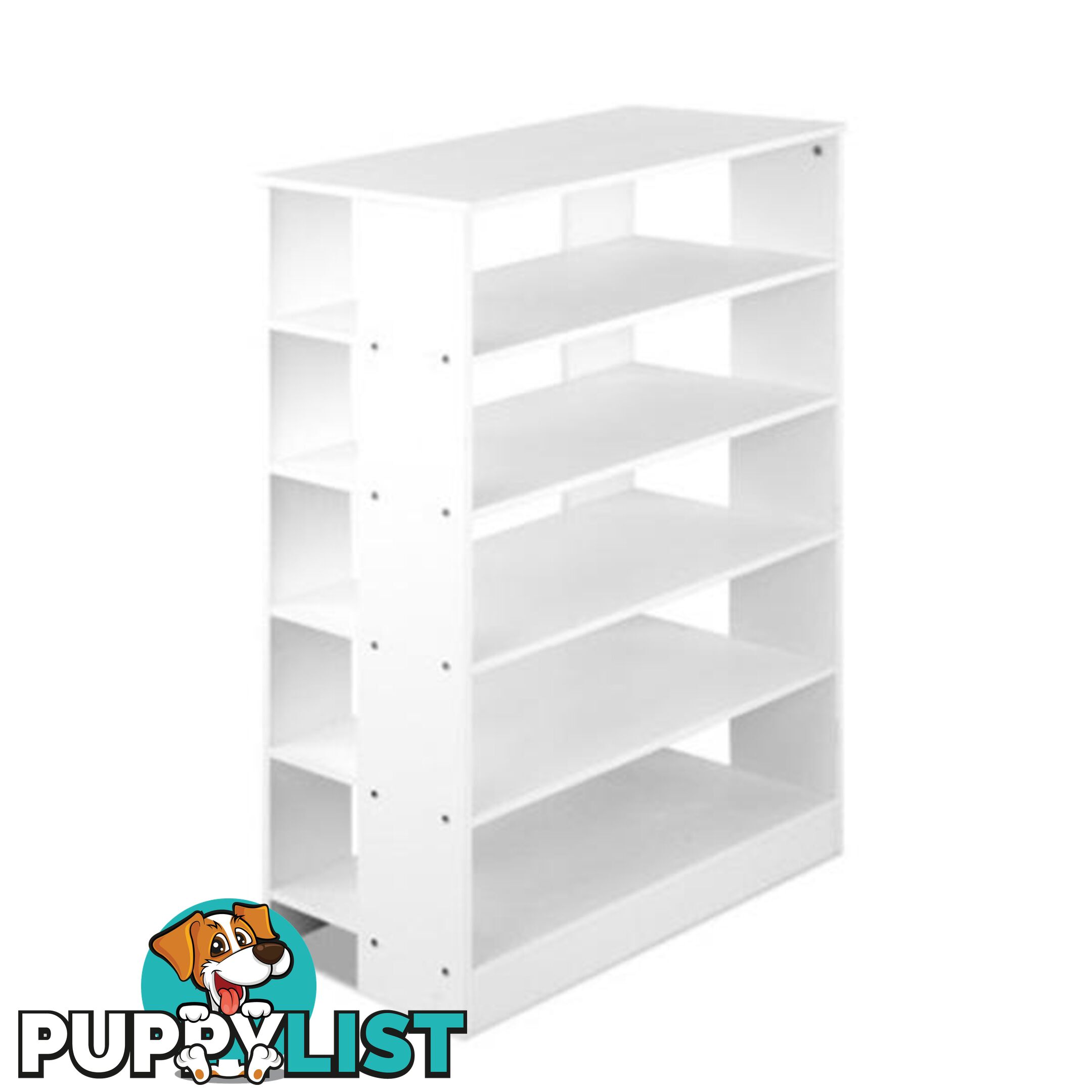 6-Tier Shoe Rack Cabinet - White - Artiss - 4344744419794