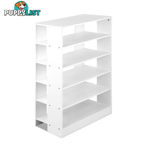 6-Tier Shoe Rack Cabinet - White - Artiss - 4344744419794