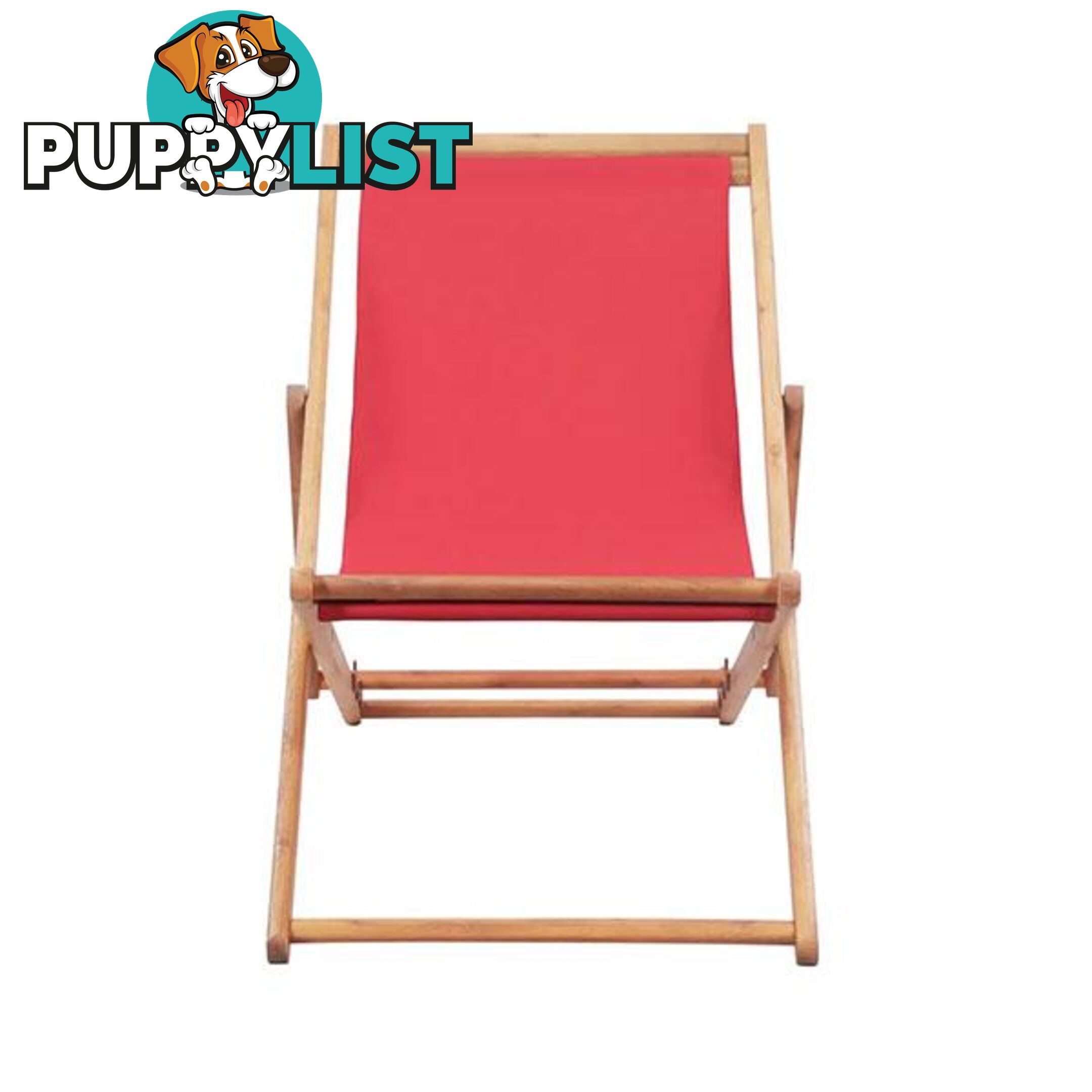 Fabric And Wooden Frame Folding Beach Chair - Unbranded - 8718475613756