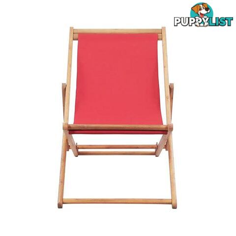 Fabric And Wooden Frame Folding Beach Chair - Unbranded - 8718475613756