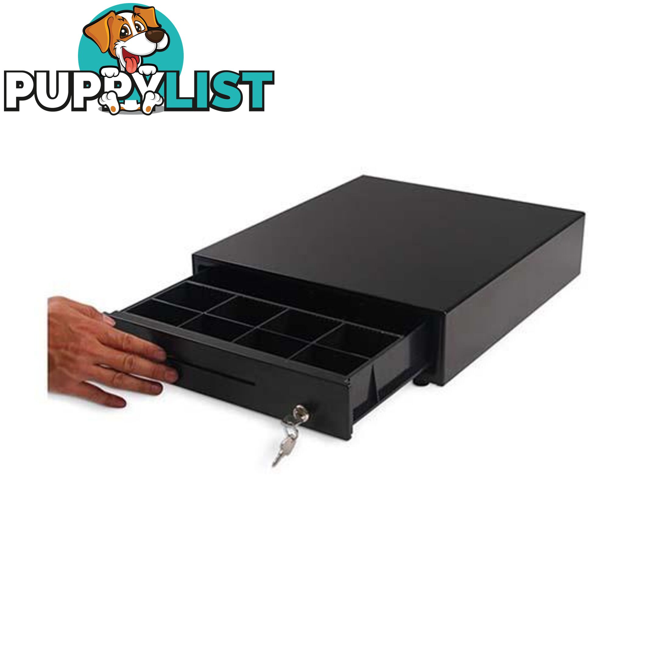 Soga Black Cash Drawer Manual 4 Bills 8 Coins Cheque Tray Pos 350 - Soga - 9476062088866