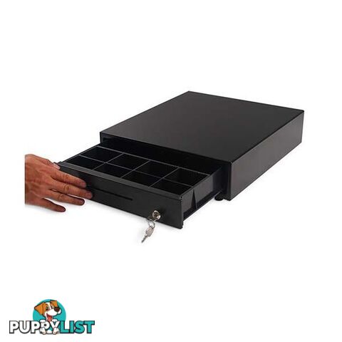 Soga Black Cash Drawer Manual 4 Bills 8 Coins Cheque Tray Pos 350 - Soga - 9476062088866