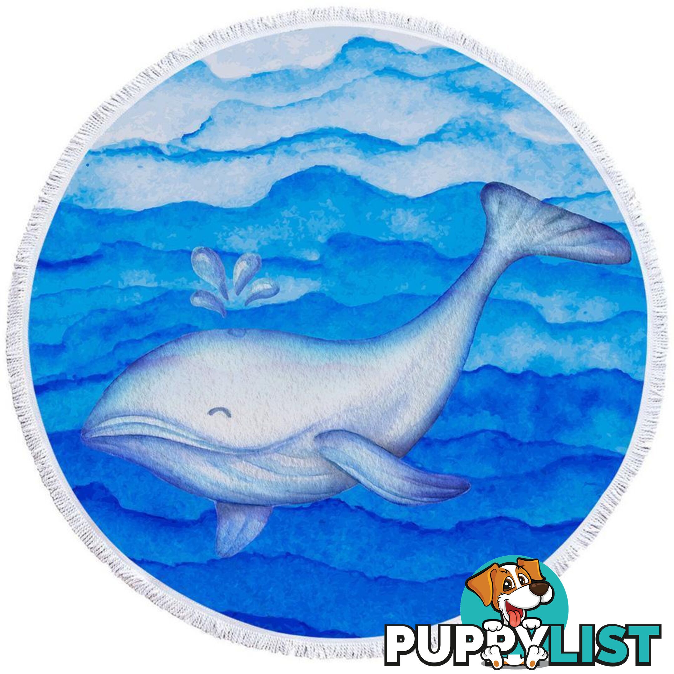 Blue Cute Whale Beach Towel - Towel - 7427046316026