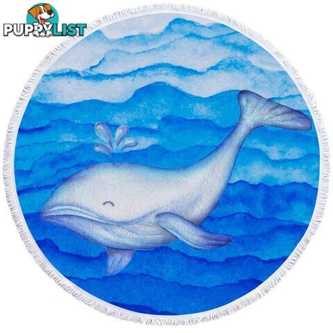 Blue Cute Whale Beach Towel - Towel - 7427046316026