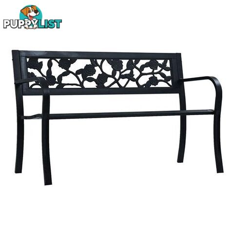 Garden Bench 125 Cm Black Powder Coated Steel - Unbranded - 8719883745978