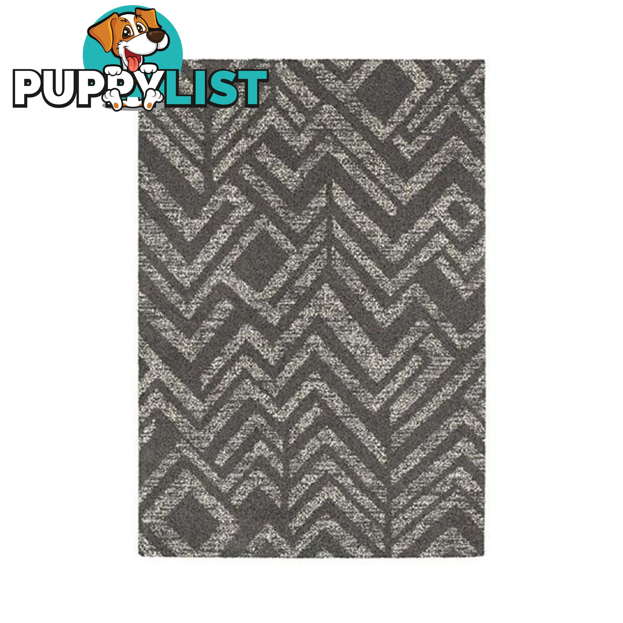 Polypropylene Heat Set Harlem Charcoal Rug - Unbranded - 787976629779