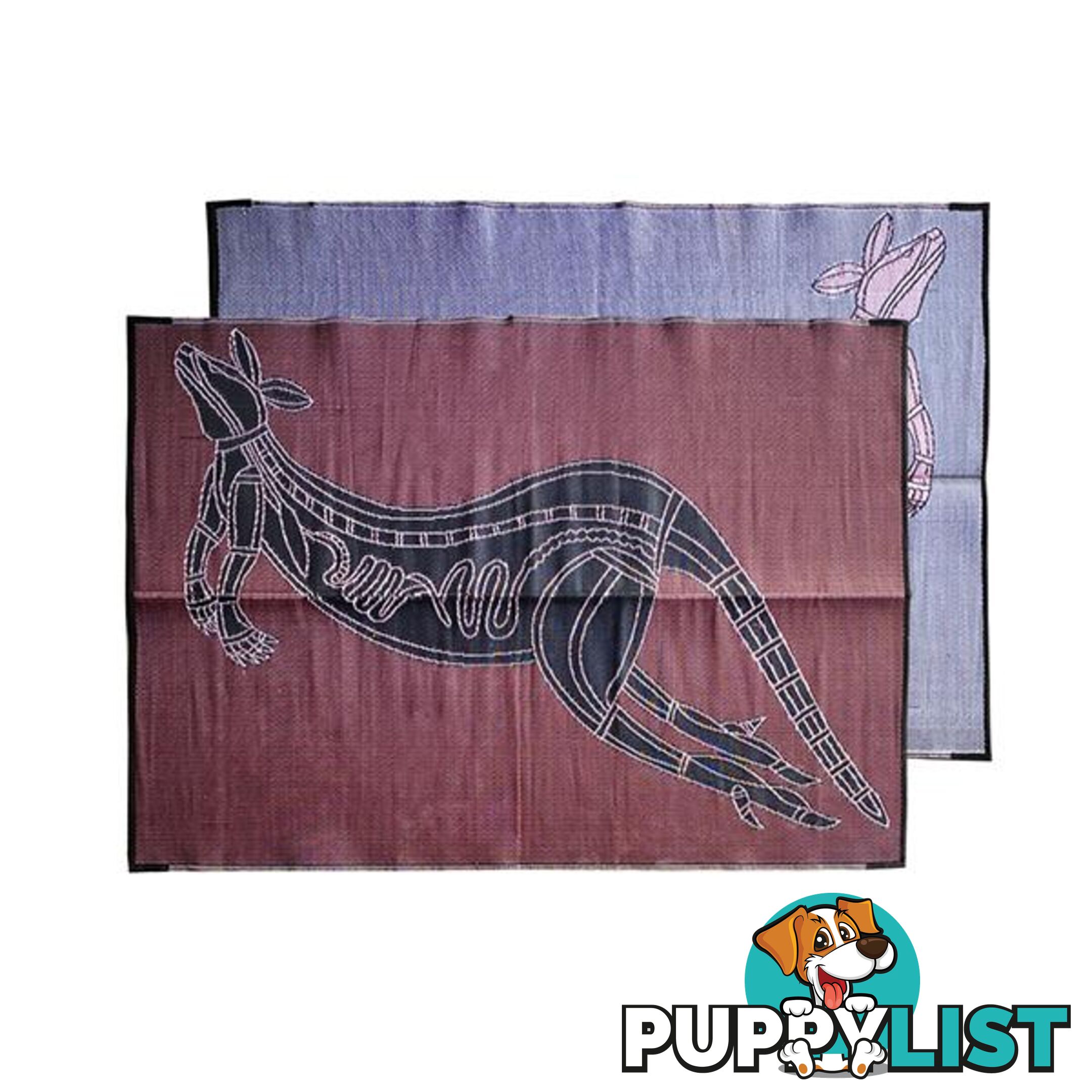 Xray Kangaroo Aboriginal Design Mat Burgundy And Black - Unbranded - 797776545926