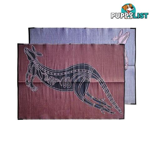 Xray Kangaroo Aboriginal Design Mat Burgundy And Black - Unbranded - 797776545926