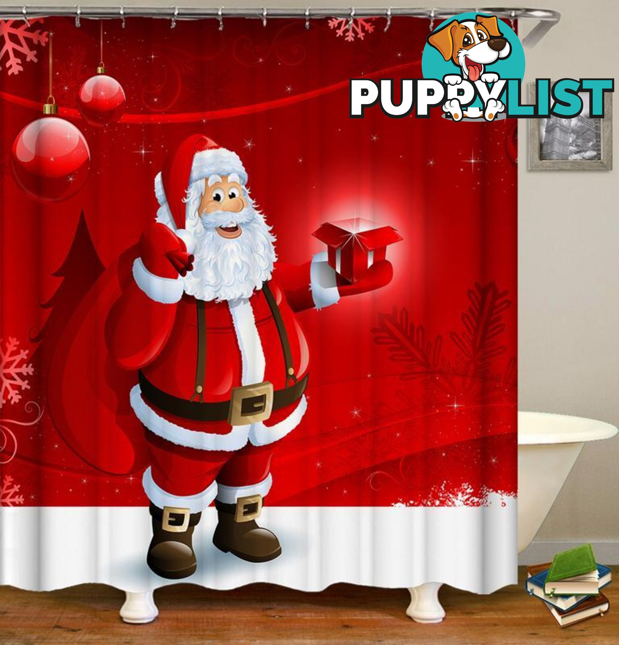 Friendly Santa Claus Shower Curtain - Curtain - 7427046017831