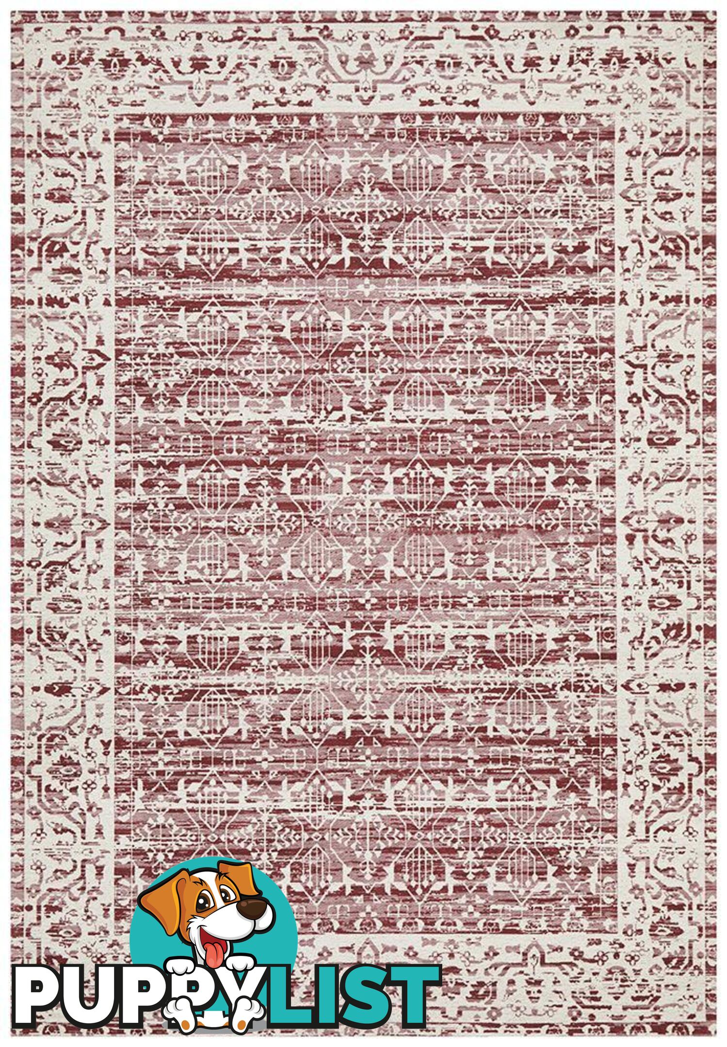 Magnolia Border Rose Rug - Unbranded - 9375321879859