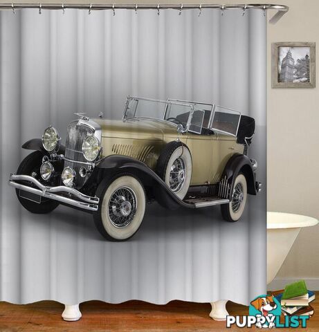 Classic Convertible Car Shower Curtain - Curtain - 7427045910676