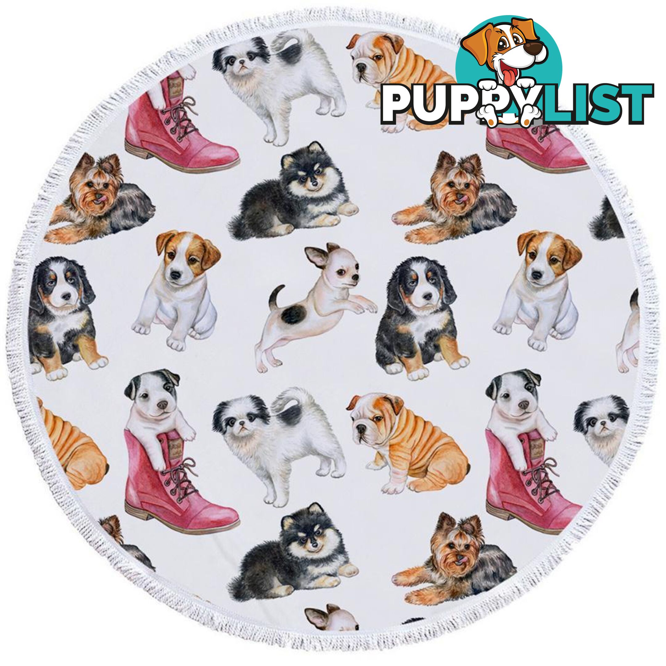 Dogs Puppies Beach Towel - Towel - 7427046306355