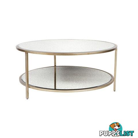 Cocktail Coffee Table Antique Gold Round - Cocktail Table - 9320294107140