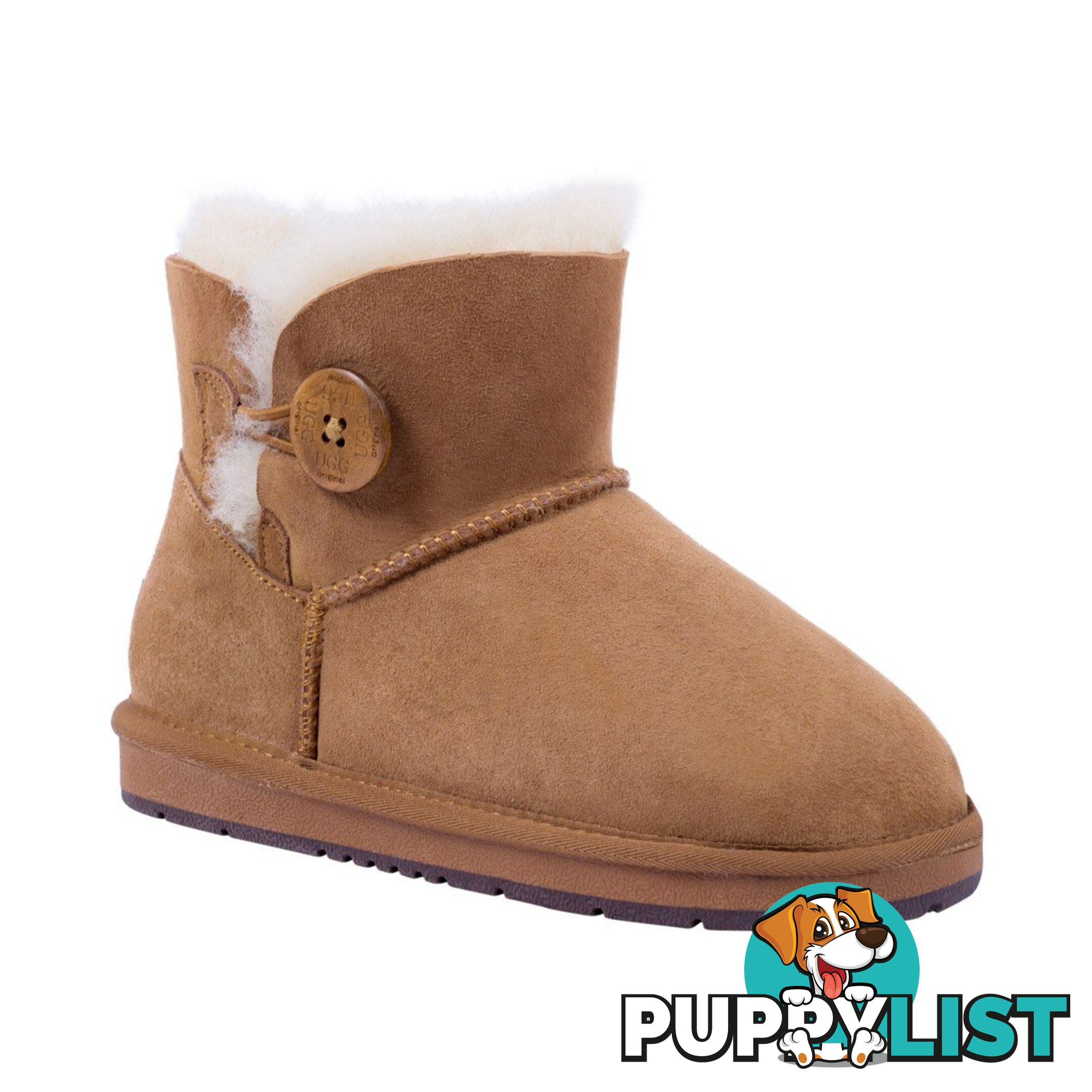 UGGS Mini Button Sheepskin Clove 5883 Unisex Chestnut - UGG - 822427509429