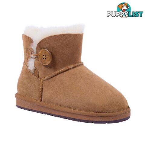 UGGS Mini Button Sheepskin Clove 5883 Unisex Chestnut - UGG - 822427509429