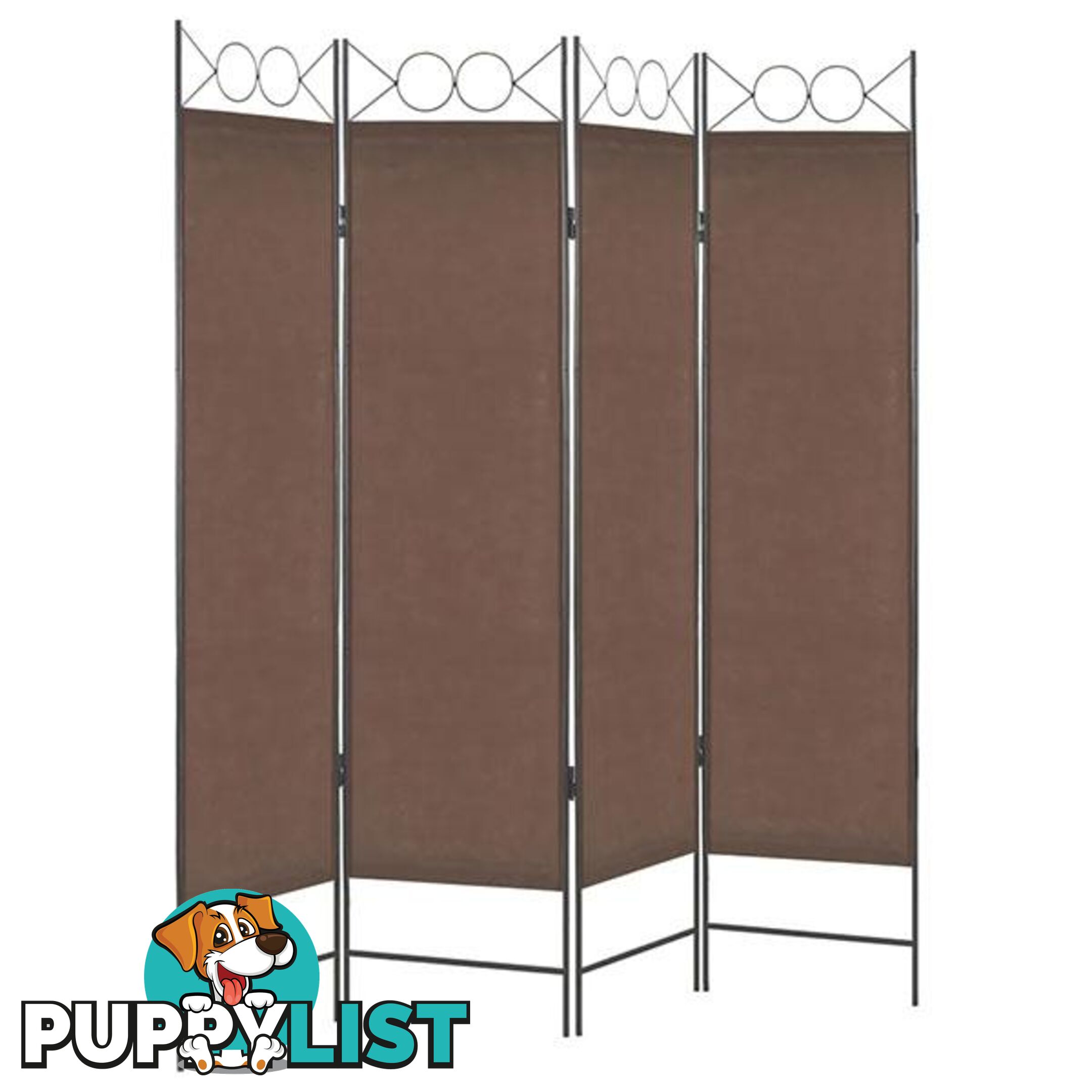 Brown 4 Panel Room Divider 160x180cm - Unbranded - 9476062107994