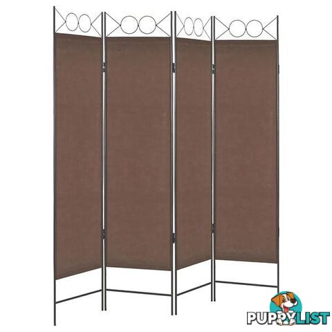 Brown 4 Panel Room Divider 160x180cm - Unbranded - 9476062107994