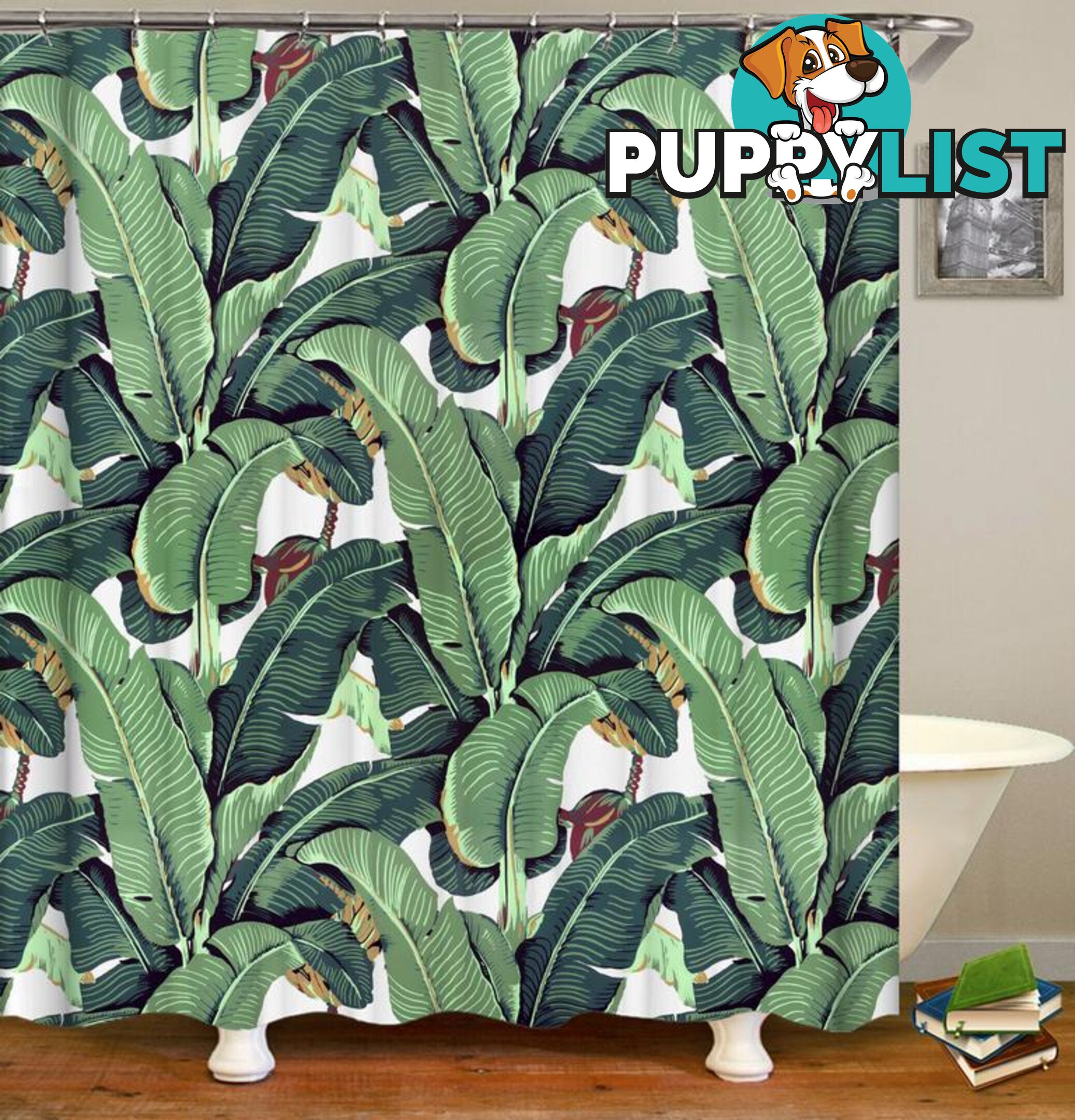 Banana Leaf Painting Shower Curtain - Curtain - 7427045916760