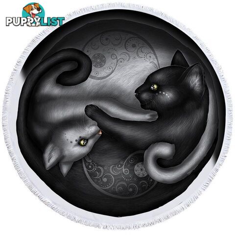 Yin and Yang Cats Beach Towel - Towel - 7427046329668