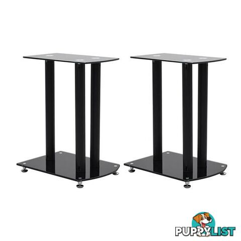 Aluminum Speaker Stands 2 Pcs Black Safety Glass - Unbranded - 7427005879340