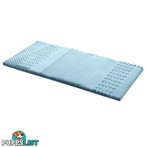 Cool Gel Memory Foam Mattress Topper Bamboo Cover 5Cm 7Zone - Giselle Beddings - 9350062166406