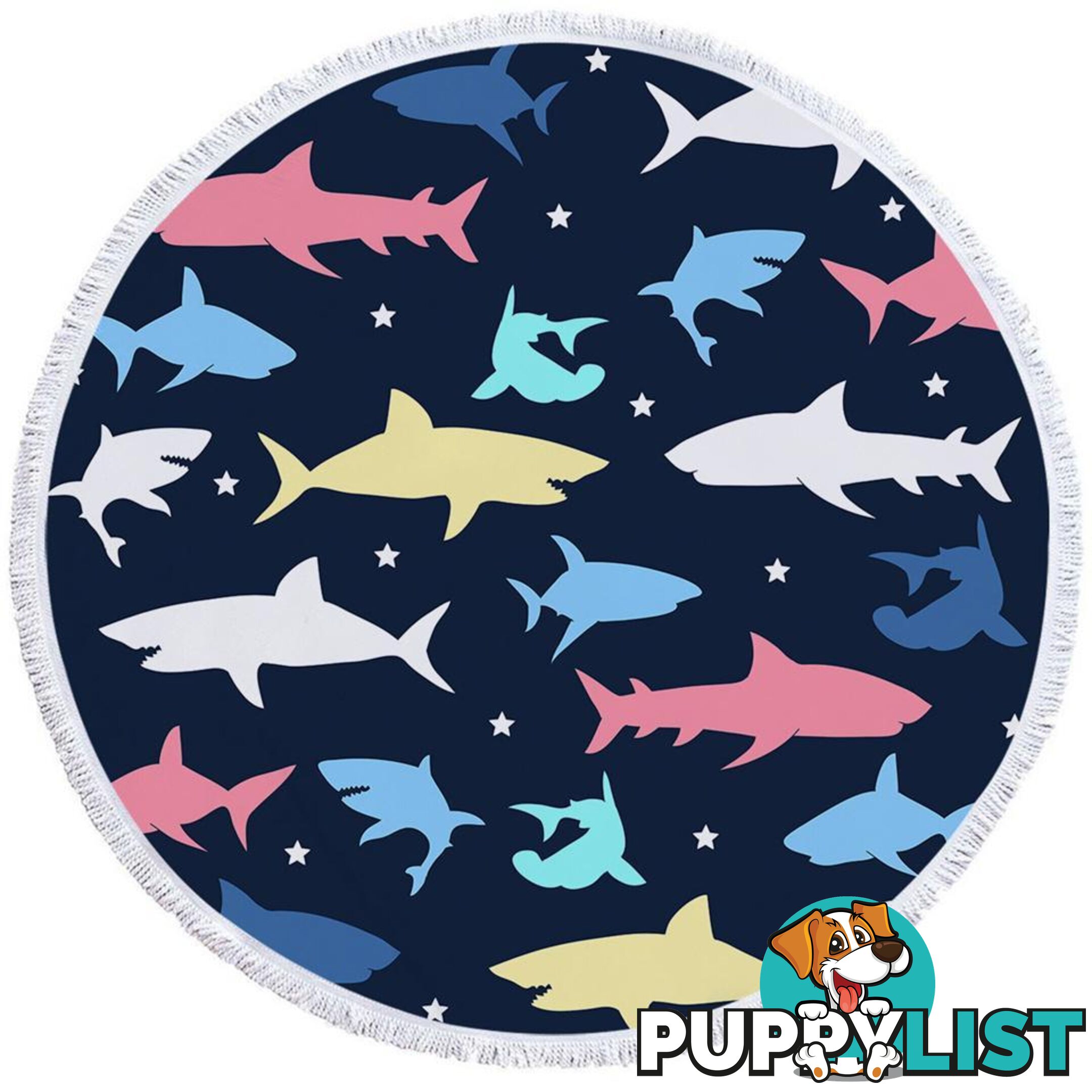 Multi Colored Sharks Beach Towel - Towel - 7427046304726