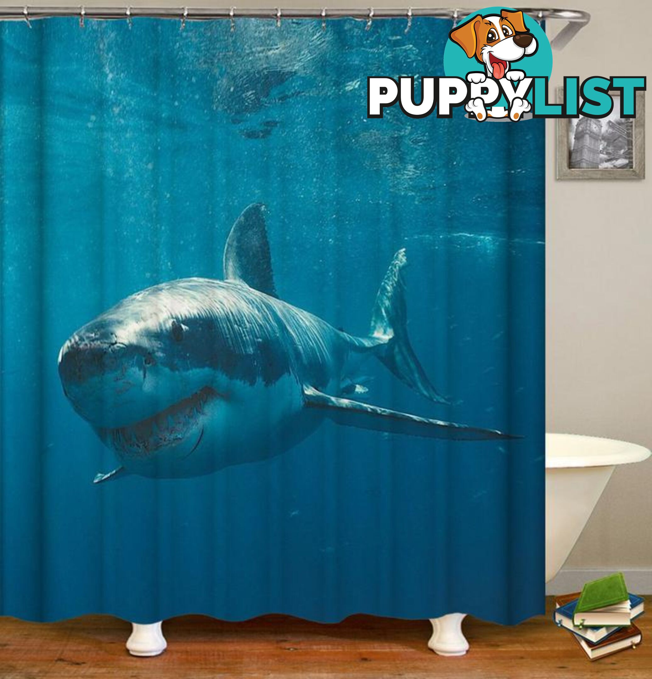 Great White Shark Shower Curtain - Curtain - 7427045922044