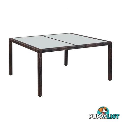 Outdoor Dining Table Poly Rattan 150 X 90 X 75 Cm Brown - Dining Table - 7427005878848