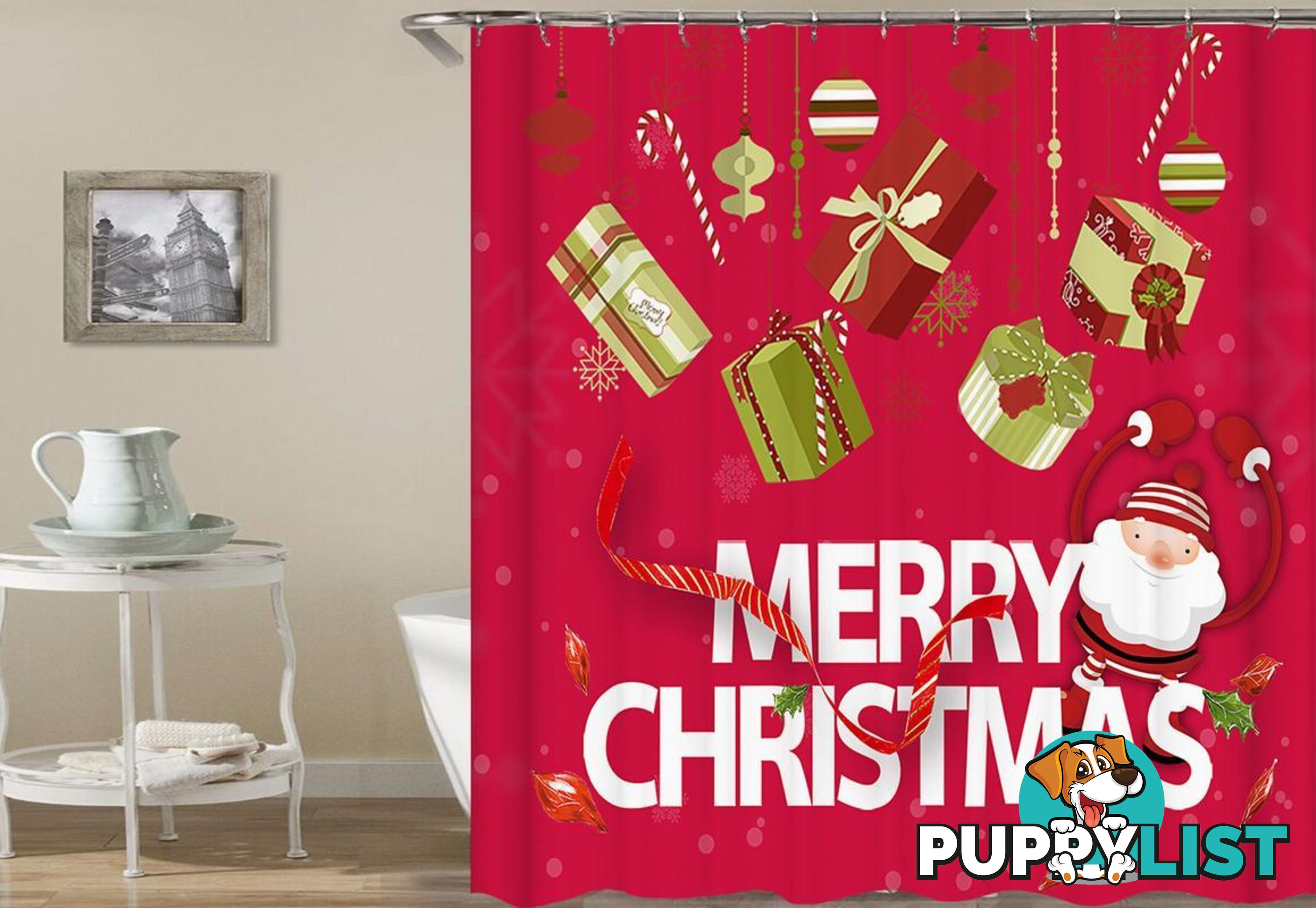 Merry Christmas Ornaments Shower Curtain - Curtain - 7427046022095