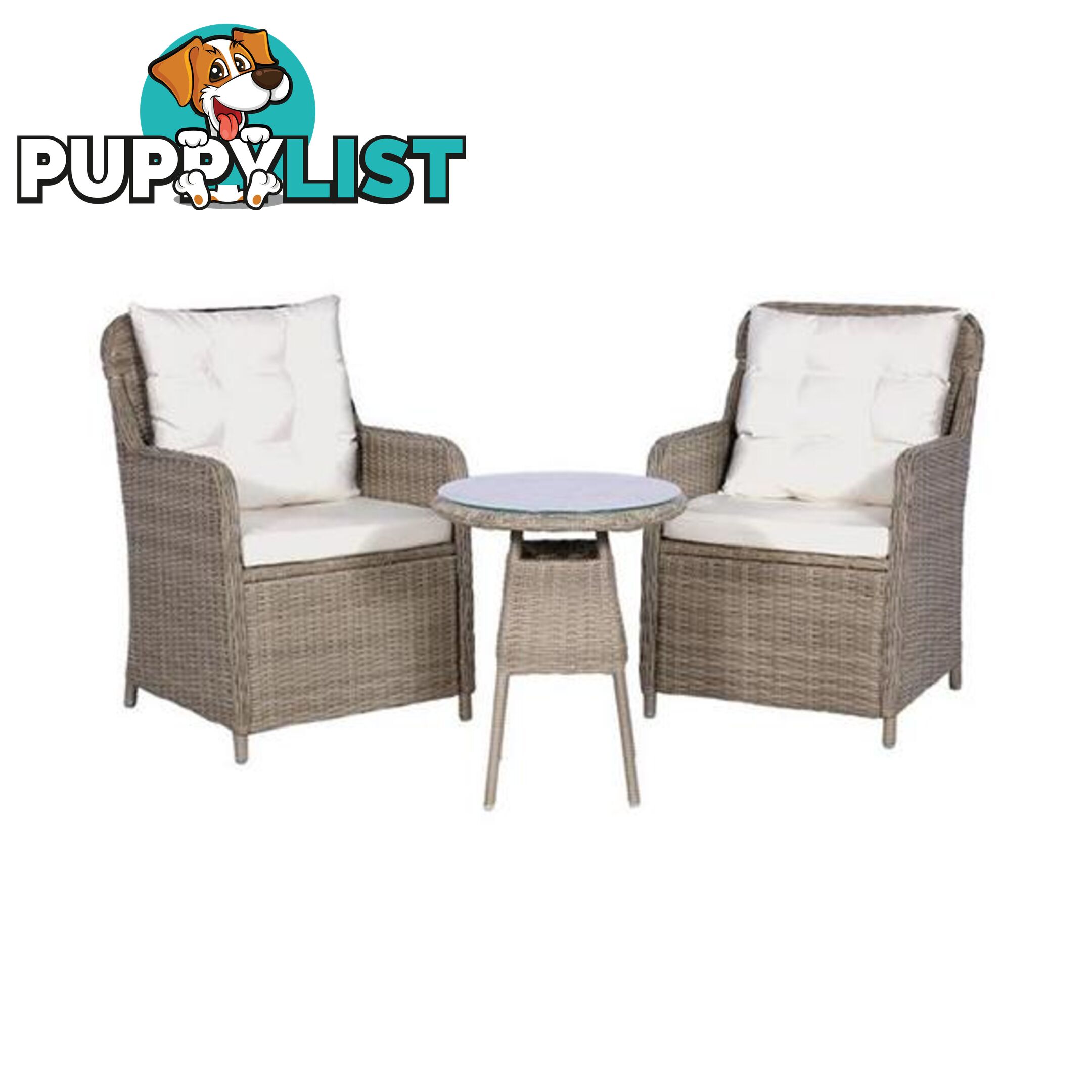 3 Piece Bistro Set With Cushions And Pillows Pe Rattan Brown - Unbranded - 8718475607687