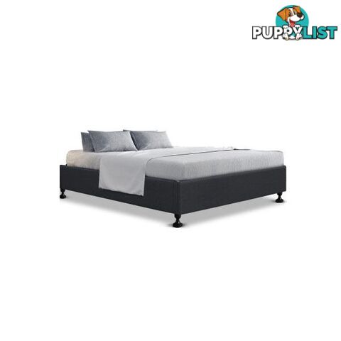 Queen Size Bed Base Frame Platform Fabric Wooden Tomi Charcoal - Artiss - 7427005885976