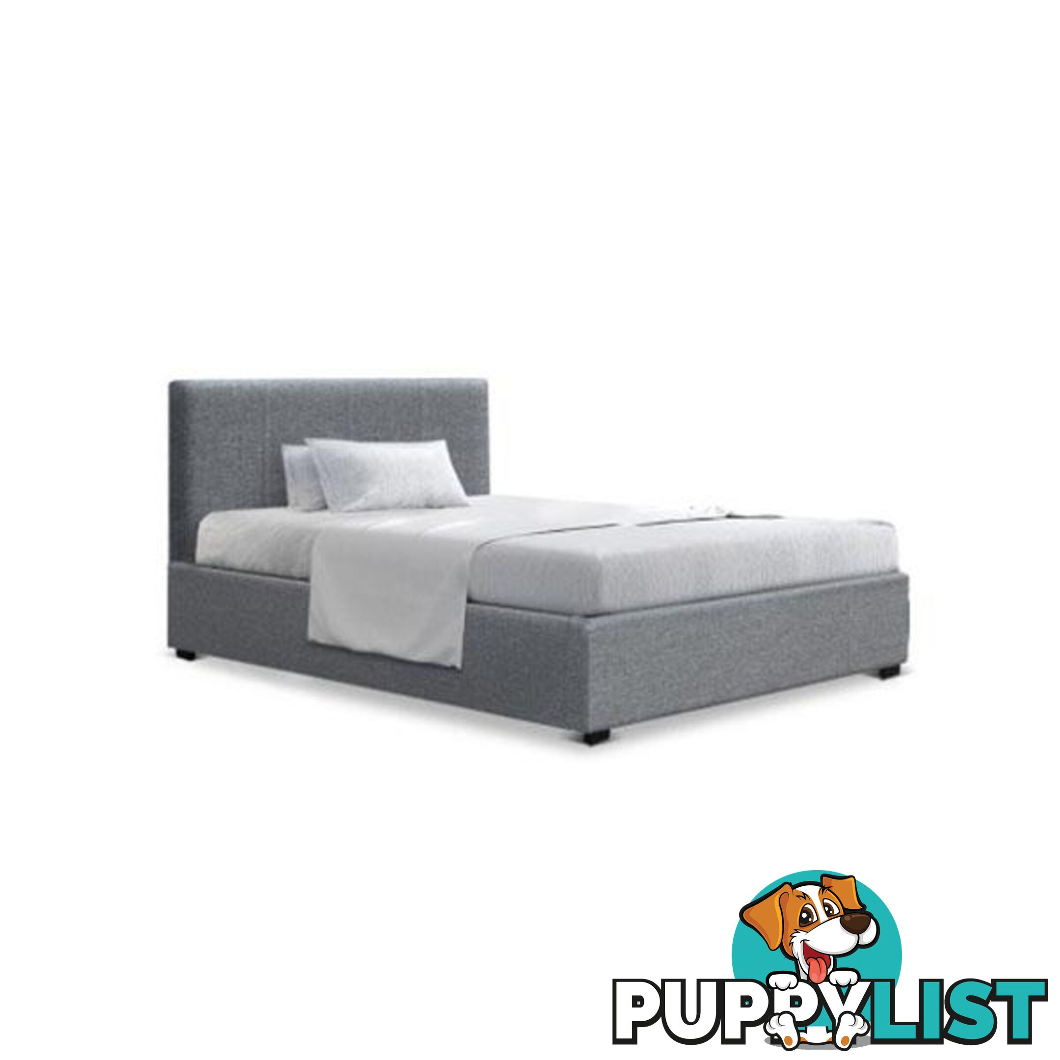 King Size Gas Lift Bed Frame With Storage Mattress Grey Fabric Nino - Artiss - 7427005885860