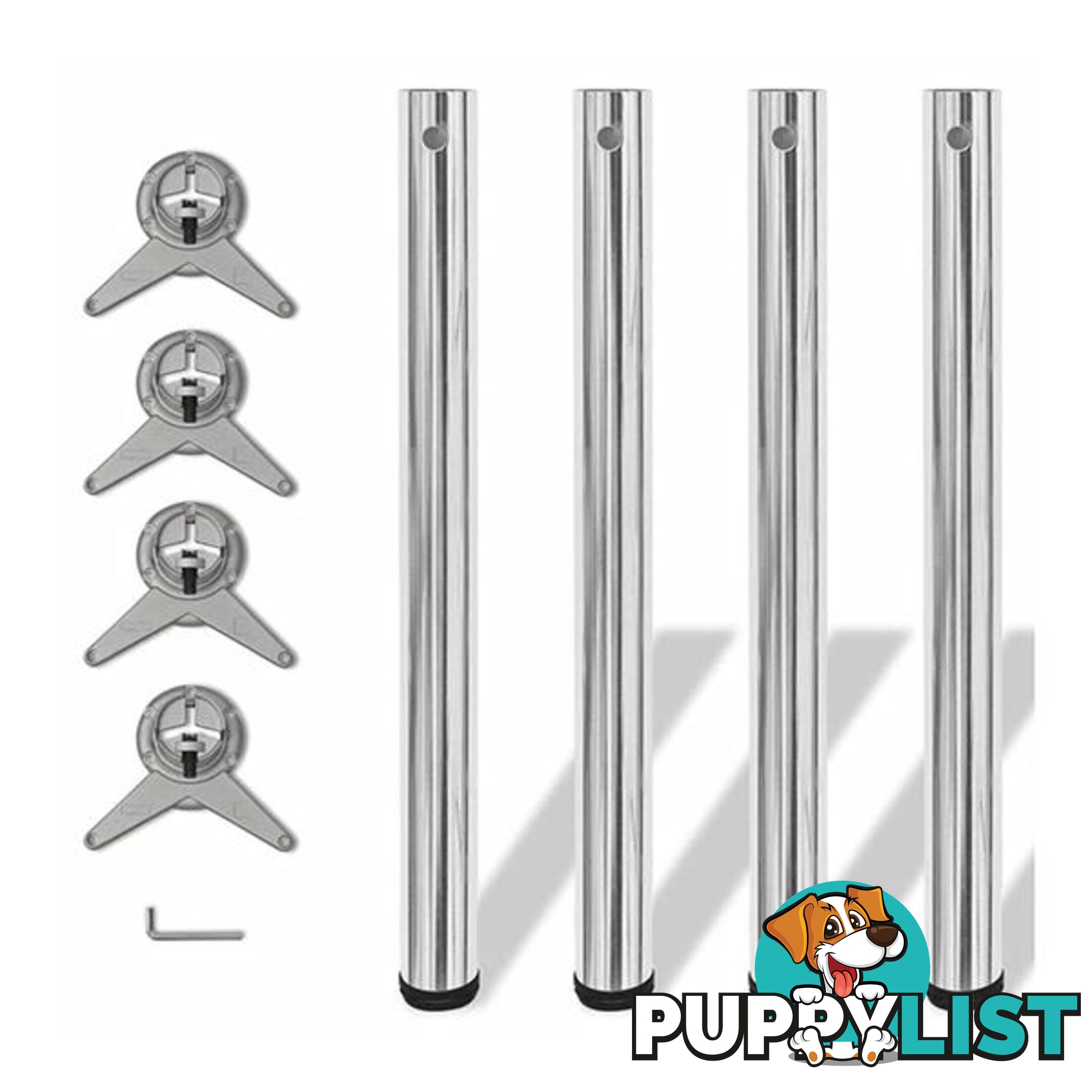 Adjustable Table Legs 4 Pcs Chrome 710 Mm - Unbranded - 7427046166096