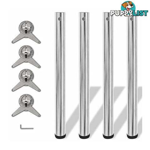 Adjustable Table Legs 4 Pcs Chrome 710 Mm - Unbranded - 7427046166096