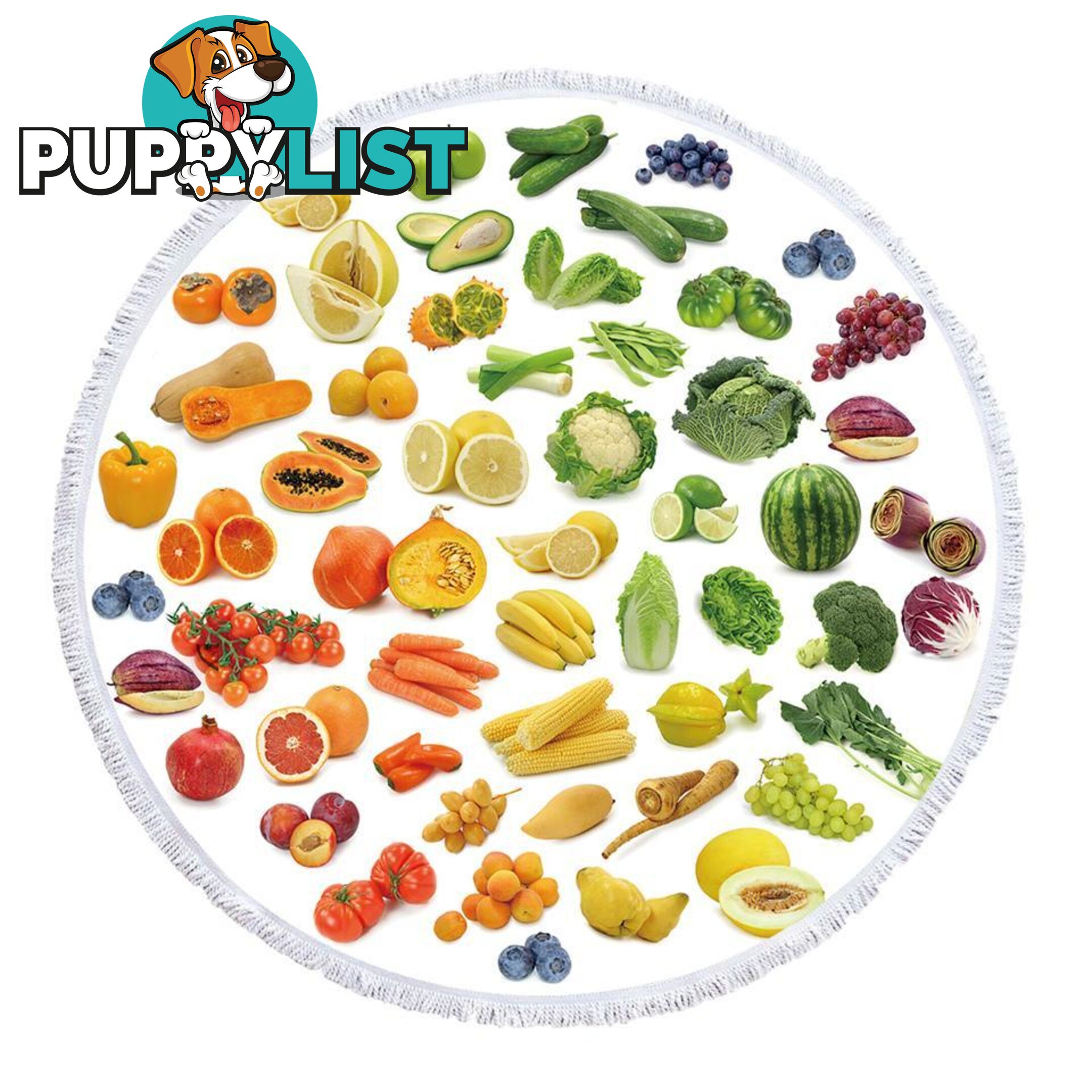 Multi Colored Fruits and Vegetables Beach Towel - Towel - 7427046334457