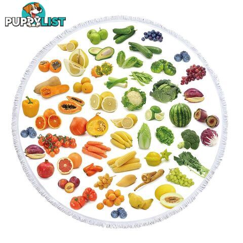 Multi Colored Fruits and Vegetables Beach Towel - Towel - 7427046334457