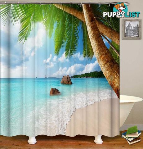 Tropical Beach Shower Curtain - Curtain - 7427046076500