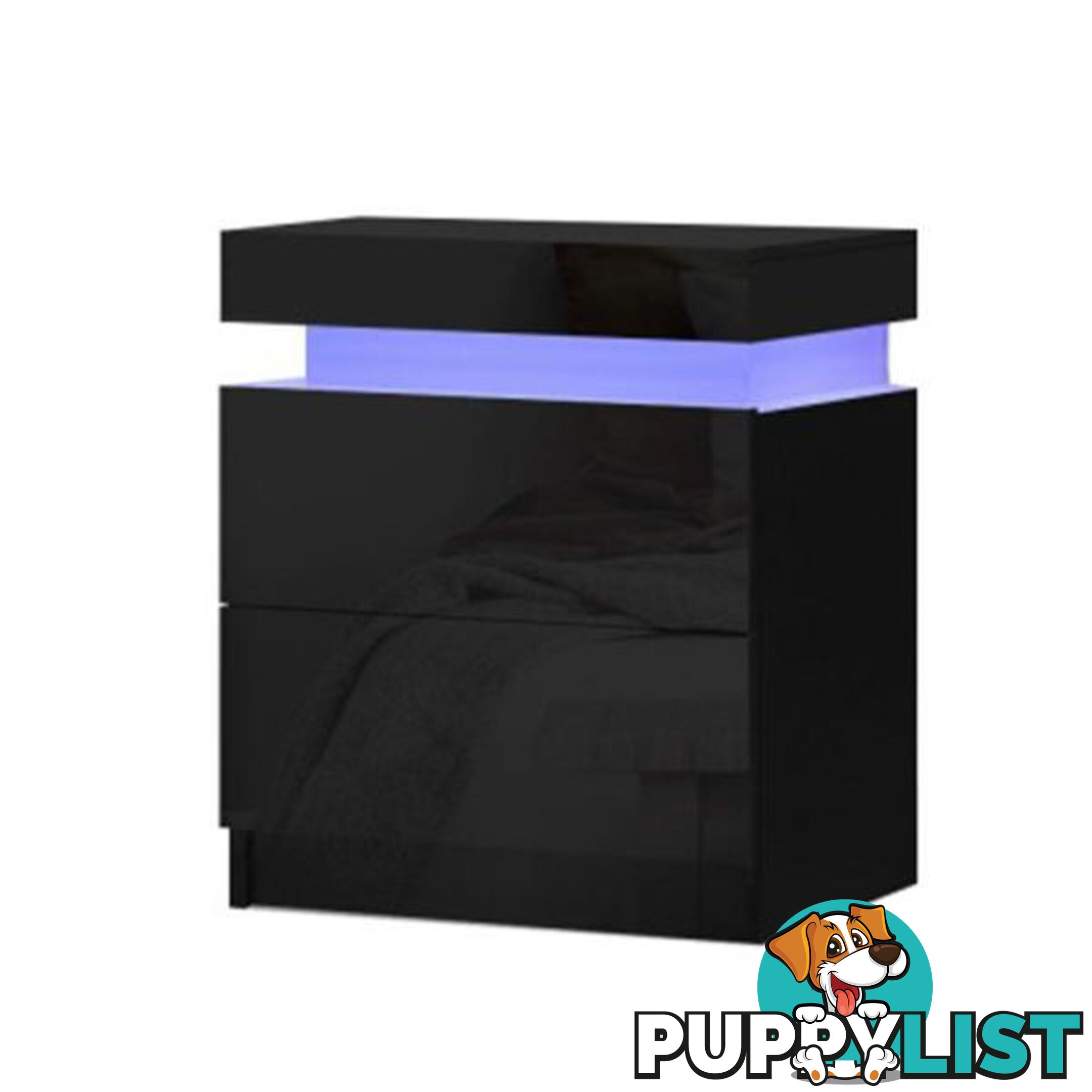 Bedside Tables Side Table Drawers Rgb Led High Gloss Nightstand - Artiss - 9355720099287