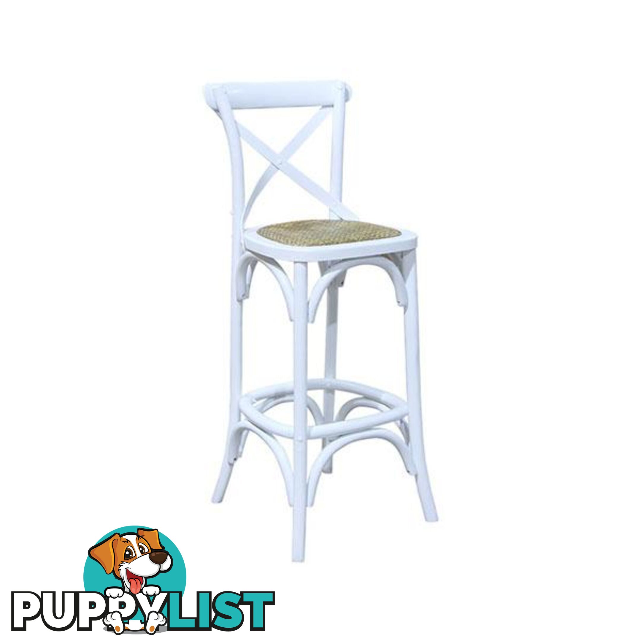 Crossback Barstool Chair White Gloss Bentwood - Bar Stool - 7427046210904