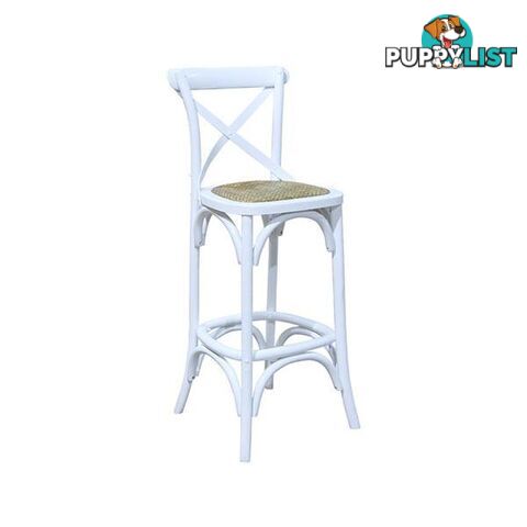 Crossback Barstool Chair White Gloss Bentwood - Bar Stool - 7427046210904