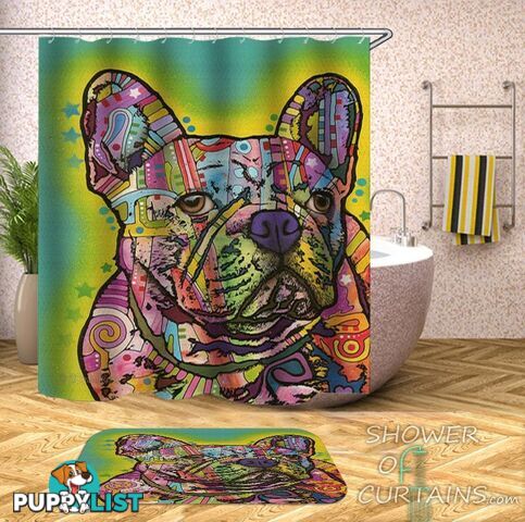 Colorful Bulldog Shower Curtain - Curtain - 7427046285964